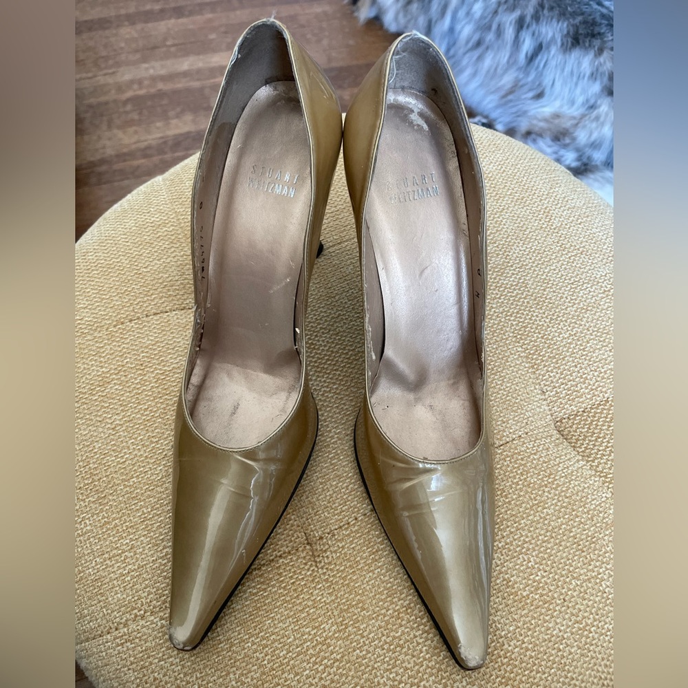 Stuart Weitzman Gold Heels Size 8